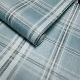 YM30102 Soothing blue gray off white classic plaid thread string lines texture wallpaper
