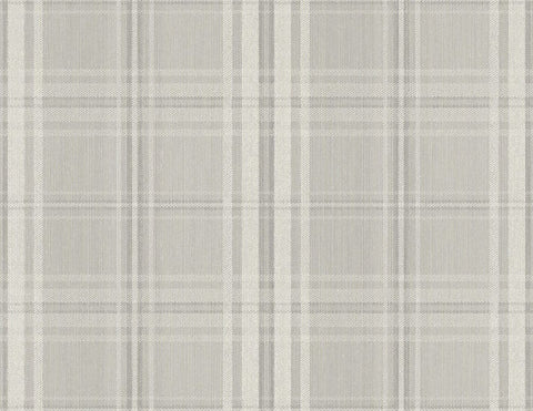 YM30103 String Tartan Gray White Wallpaper