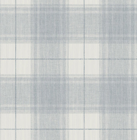 YM30400 String Plaid Grey White Wallpaper