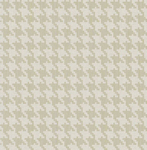 YM30503 Textile String Houndstooth Beige White Wallpaper