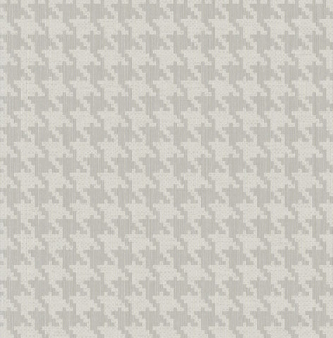  YM30505 Textile String Houndstooth Gray White Wallpaper