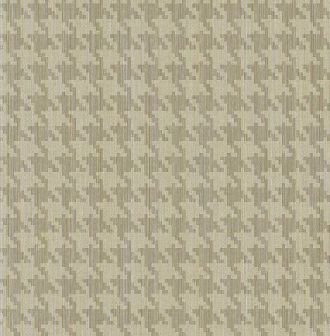 YM30506 Textile String Houndstooth Brown Taupe Wallpaper