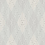 YM30600 String on Argyle Gray White Wallpaper