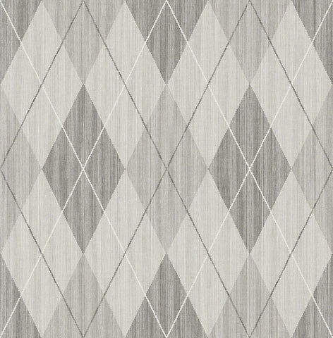 YM30620 String on Argyle Gray Wallpaper