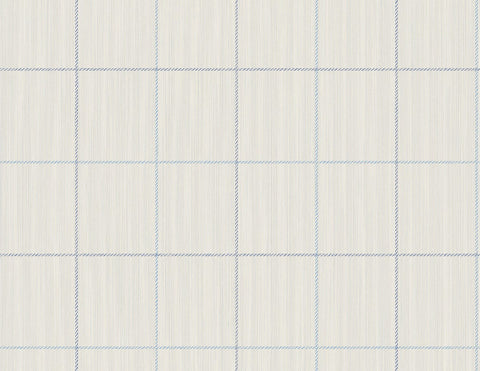 YM30900 String Window Pane Check Blue Grey White Wallpaper