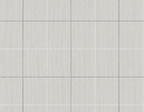YM30917 String Window Pane Check Gray Wallpaper