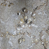 Z10901 Gray taupe bronze gold fish scale plaster textured floral branches Wallpaper 3D