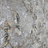 Z10901 Gray taupe bronze gold fish scale plaster textured floral branches Wallpaper 3D