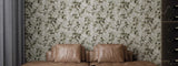 Z10901 Gray taupe bronze gold fish scale plaster textured floral branches Wallpaper 3D