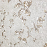 Z10903 Pearl Beige brown gold fish scale plaster textured floral branches Wallpaper 3D
