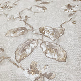 Z10903 Pearl Beige brown gold fish scale plaster textured floral branches Wallpaper 3D
