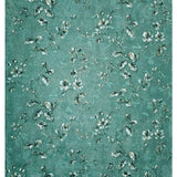 Z10905 Teal green gold distressed fish scale plaster textured floral branches Wallpaper