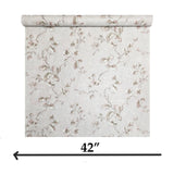 Z10907 Grayish rose distressed fish scale plaster textured floral branches Wallpaper 3D
