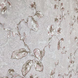 Z10907 Grayish rose distressed fish scale plaster textured floral branches Wallpaper 3D
