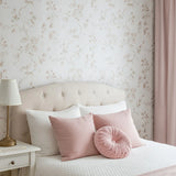 Z10907 Grayish rose distressed fish scale plaster textured floral branches Wallpaper 3D
