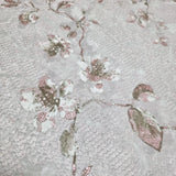 Z10907 Grayish rose distressed fish scale plaster textured floral branches Wallpaper 3D
