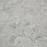 Z10909 Grayish pearl distressed fish scale plaster textured floral branches Wallpaper