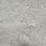 Z10909 Grayish pearl distressed fish scale plaster textured floral branches Wallpaper