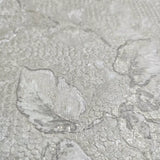 Z10909 Grayish pearl distressed fish scale plaster textured floral branches Wallpaper