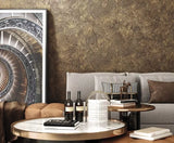 Z10916 Brown bronze metallic faux distressed plaster textured contemporary Wallpaper 3D