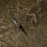 Z10916 Brown bronze metallic faux distressed plaster textured contemporary Wallpaper 3D