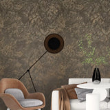 Z10916 Brown bronze metallic faux distressed plaster textured contemporary Wallpaper 3D
