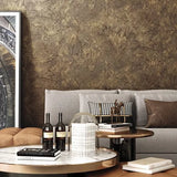 Z10916 Brown bronze metallic faux distressed plaster textured contemporary Wallpaper 3D