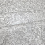 Z10917 Embossed grayish off white cream plaster textured Victorian damask Wallpaper 3D
