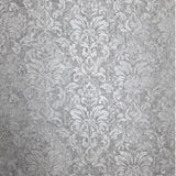 Z10919 Embossed Dark Gray silver metallic plaster textured Victorian damask Wallpaper
