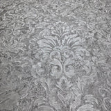 Z10919 Embossed Dark Gray silver metallic plaster textured Victorian damask Wallpaper
