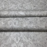 Z10919 Embossed Dark Gray silver metallic plaster textured Victorian damask Wallpaper
