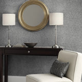 Z10919 Embossed Dark Gray silver metallic plaster textured Victorian damask Wallpaper
