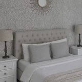 Z10919 Embossed Dark Gray silver metallic plaster textured Victorian damask Wallpaper
