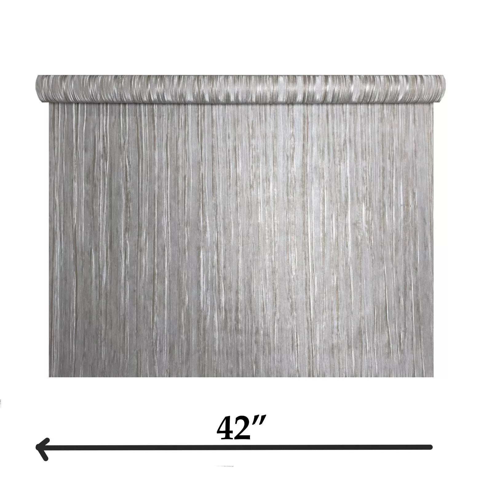 Z10944 Rustic silver metallic faux fabric textured Wallpaper