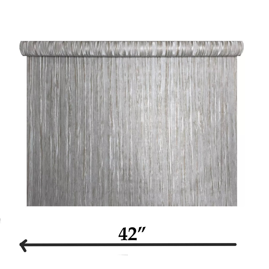 Z10944 Rustic silver metallic faux fabric textured Wallpaper embossed ...
