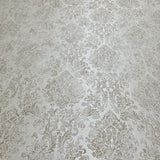 Z10946 Ivory Beige cream gold glitter Victorian damask faux fabric texture Wallpaper 3D

