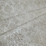 Z10946 Ivory Beige cream gold glitter Victorian damask faux fabric texture Wallpaper 3D
