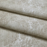 Z10946 Ivory Beige cream gold glitter Victorian damask faux fabric texture Wallpaper 3D
