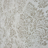 Z10946 Ivory Beige cream gold glitter Victorian damask faux fabric texture Wallpaper 3D
