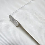 Z12802 Satin ivory off white vertical lines faux fabric textured modern Wallpaper rolls
