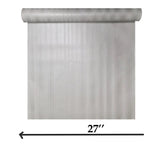 Z12806 Embossed Satin Taupe cream vertical lines faux fabric textured modern Wallpaper