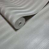 Z12806 Embossed Satin Taupe cream vertical lines faux fabric textured modern Wallpaper