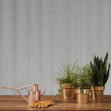 Z12806 Embossed Satin Taupe cream vertical lines faux fabric textured modern Wallpaper