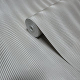 Z12806 Embossed Satin Taupe cream vertical lines faux fabric textured modern Wallpaper