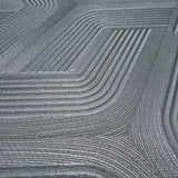 Z12811 Gray slate platinum faux fabric trellis line textured shapes Geometric Wallpaper
