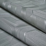 Z12811 Gray slate platinum faux fabric trellis line textured shapes Geometric Wallpaper
