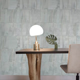 Z12817 Faux patchwork plaster textured light gray brass metallic contemporary Wallpaper