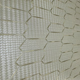 Z12838 Wicker bamboo taupe brass Metallic elongated hexagon trellis textured Wallpaper