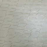 Z12838 Wicker bamboo taupe brass Metallic elongated hexagon trellis textured Wallpaper