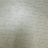 Z12838 Wicker bamboo taupe brass Metallic elongated hexagon trellis textured Wallpaper